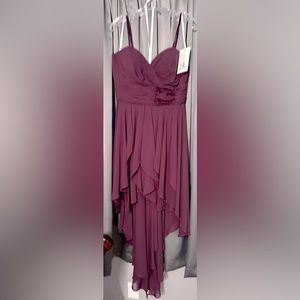 NWT Christina Wu flowing, dark burgundy/deep maroon spaghetti strap dress